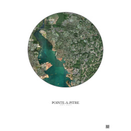 Pointe A Pitre Satellite View Poster 2.5km Color | Gravura – Light background