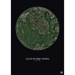 Roquefort Les Pins Satellite View Poster 1km Color | Gravura – Dark background