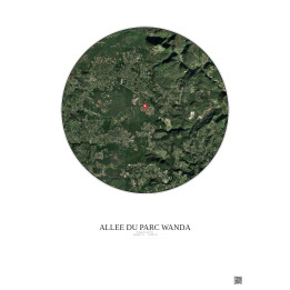 Affiche Roquefort Les Pins – Poster vue satellite 5km Couleur | Gravura – Fond clair