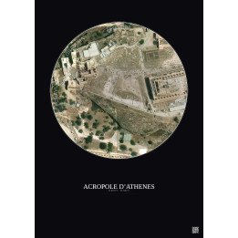 Acropole Dathenes Satellite View Poster 0.1km Color | Gravura – Dark background