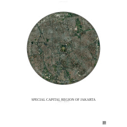 Special Capital Region Of Jakarta Satellite View Poster 6km Color | Gravura – Light background