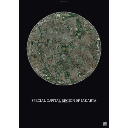 Special Capital Region Of Jakarta Satellite View Poster 6km Color | Gravura – Dark background