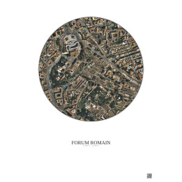 Affiche Forum Romain – Poster vue satellite 0.5km Couleur | Gravura – Fond clair
