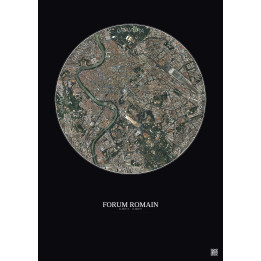 Forum Romain Satellite View Poster 2.5km Color | Gravura – Dark background