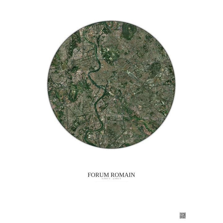 Forum Romain Satellite View Poster 5km Color | Gravura – Light background