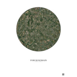 Affiche Forum Romain – Poster vue satellite 10km Couleur | Gravura – Fond clair