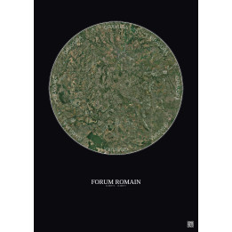 Forum Romain Satellite View Poster 20km Color | Gravura – Dark background