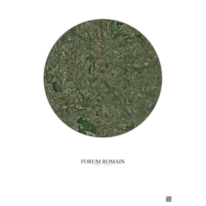Forum Romain Satellite View Poster 20km Color | Gravura – Light background
