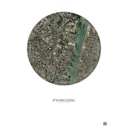 Affiche P Yongyang – Poster vue satellite 2.5km Couleur | Gravura – Fond clair