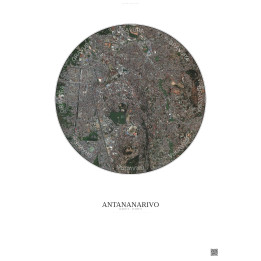 Antananarivo Satellite View Poster 2.5km Color | Gravura – Light background