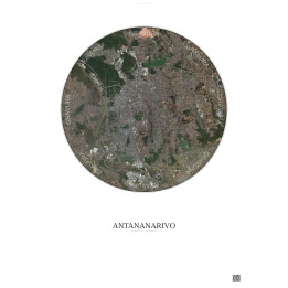 Affiche Antananarivo – Poster vue satellite 6km Couleur | Gravura – Fond clair