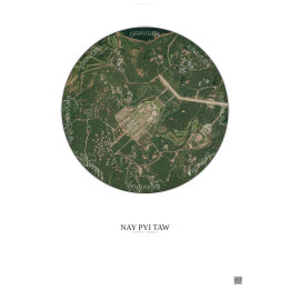Nay Pyi Taw Satellite View Poster 2.5km Color | Gravura – Light background