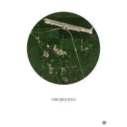 Chichen Itza Satellite View Poster 1km Color | Gravura – Light background