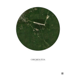 Chichen Itza Satellite View Poster 2.5km Color | Gravura – Light background