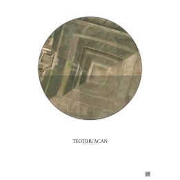 Affiche Teotihuacan – Poster vue satellite 0.1km Couleur | Gravura – Fond clair