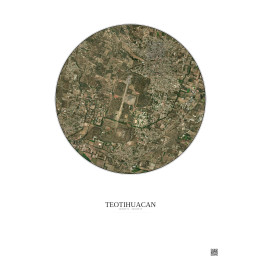 Teotihuacan Satellite View Poster 2.5km Color | Gravura – Light background