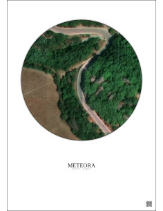 Affiche Meteora – Poster vue satellite 0.1km Couleur | Gravura – Fond clair 2