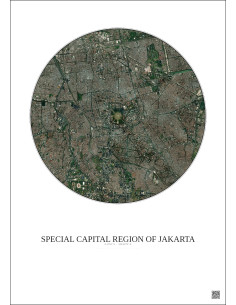 Special Capital Region Of Jakarta Satellite View Poster 6km Color | Gravura – Light background 2