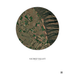 Affiche Sacred Valley – Poster vue satellite 0.5km Couleur | Gravura – Fond clair