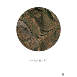 Sacred Valley Satellite View Poster 2.5km Color | Gravura – Light background