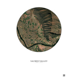 Sacred Valley Satellite View Poster 1km Color | Gravura – Light background
