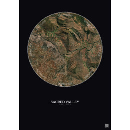 Sacred Valley Satellite View Poster 5km Color | Gravura – Dark background