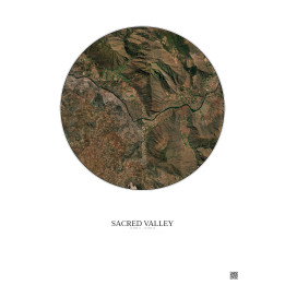 Sacred Valley Satellite View Poster 5km Color | Gravura – Light background