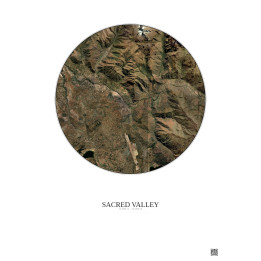 Sacred Valley Satellite View Poster 10km Color | Gravura – Light background