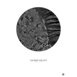 Sacred Valley Satellite View Poster 0.5km B&W | Gravura – Light background