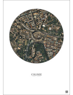 Affiche Colisee – Poster vue satellite 0.5km Couleur | Gravura – Fond clair 2