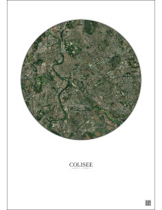 Affiche Colisee – Poster vue satellite 5km Couleur | Gravura – Fond clair 2