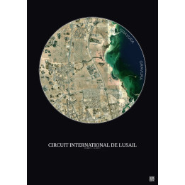 Circuit International De Lusail Satellite View Poster 10km Color | Gravura – Dark background