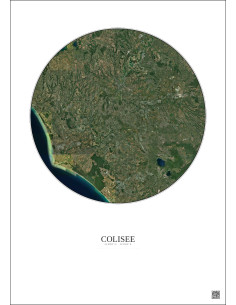 Affiche Colisee – Poster vue satellite 30km Couleur | Gravura – Fond clair 2