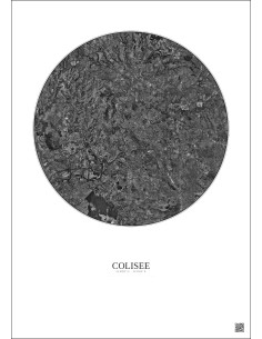 Affiche Colisee – Poster vue satellite 20km N&B | Gravura – Fond clair 2