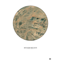 Affiche Riyadh Region – Poster vue satellite 6km Couleur | Gravura – Fond clair