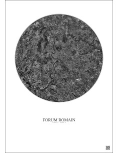 Forum Romain Satellite View Poster 10km B&W | Gravura – Light background 2