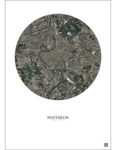 Pantheon Satellite View Poster 2.5km Color | Gravura – Light background