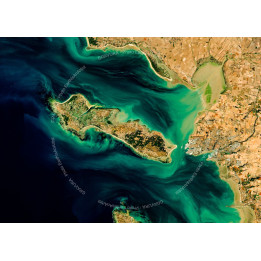 Île de Ré — Satellite Photography Poster · Gravura