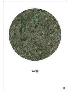 Affiche Rome – Poster vue satellite 10km Couleur | Gravura – Fond clair 2