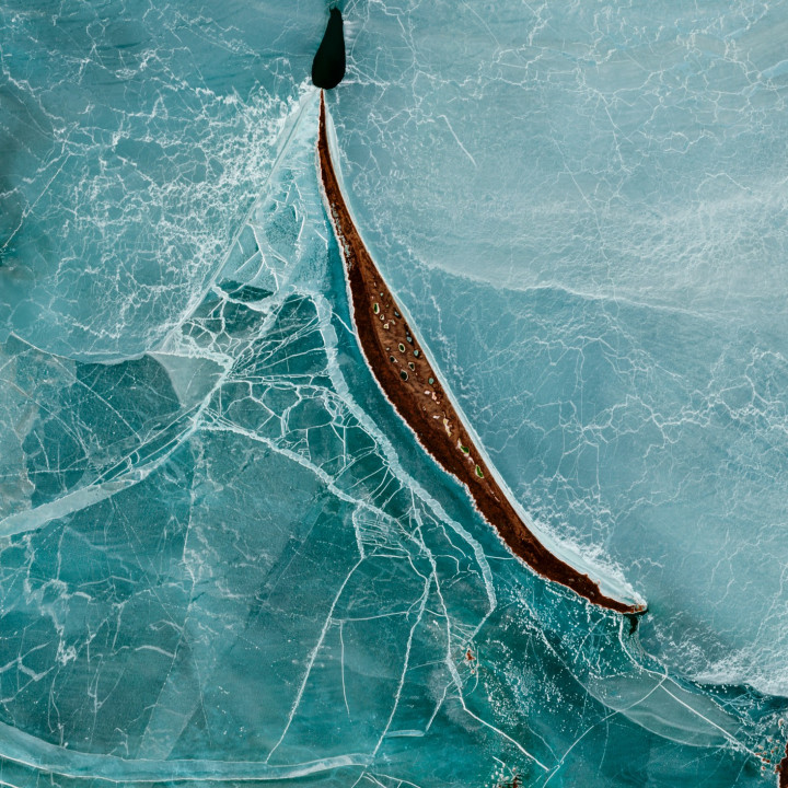 Lake Balkhash — Satellite Photography Poster · Gravura
