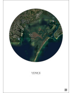 Affiche Venice – Poster vue satellite 10km Couleur | Gravura – Fond clair 2
