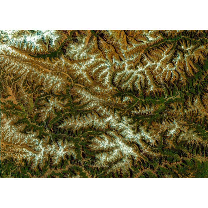 Linzhi — Satellite Photography Poster · Gravura