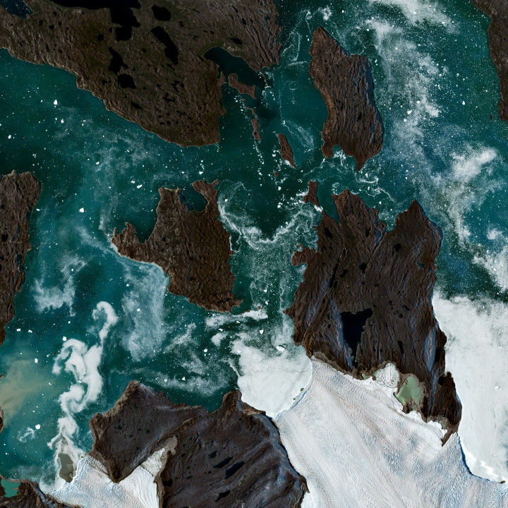 Greenland Glaciers — Satellite Photography Poster · Gravura
