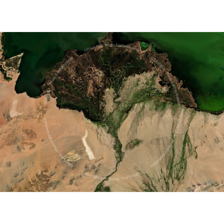Mongolia — Satellite Photography Poster · Gravura