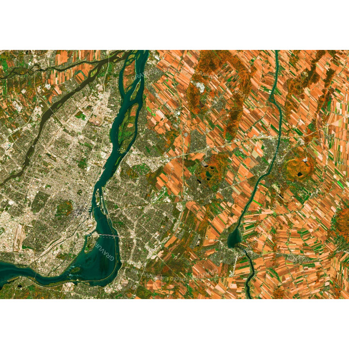 Montreal — Satellite Photography Poster · Gravura