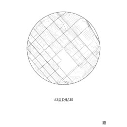 Affiche Abu Dhabi – Poster carte de ville 2.5km | Gravura – Fond clair