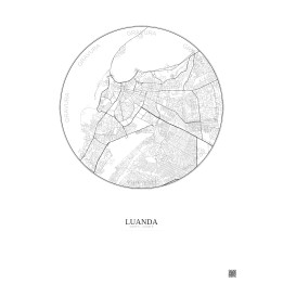 Luanda City Map Poster 6km | Gravura – Light background