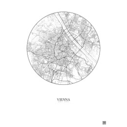 Vienna City Map Poster 10km | Gravura – Light background