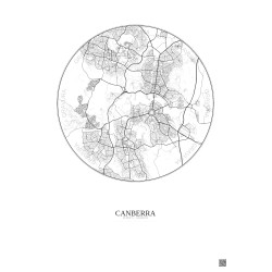Affiche Canberra – Poster carte de ville 10km | Gravura – Fond clair
