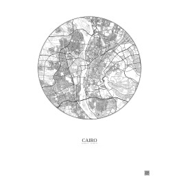 Cairo City Map Poster 10km | Gravura – Light background